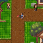 Une capture d'écran du jeu Minorun montrant le village