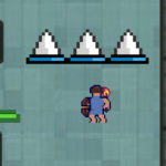 Une capture d'écran du jeu Minorun montrant un joueur devant un piège de piques